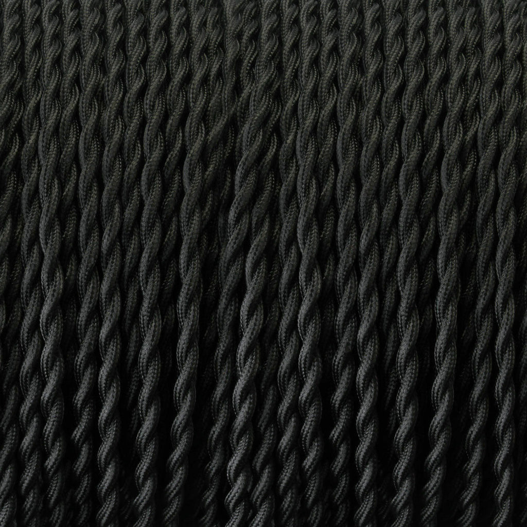 1M/5M/10M Black 2 Core Twisted Electric Fabric Cable