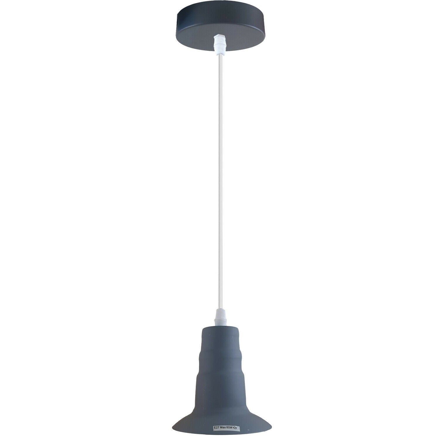 Grey Ceiling Light Fitting Industrial Pendant Lamp Bulb Holder
