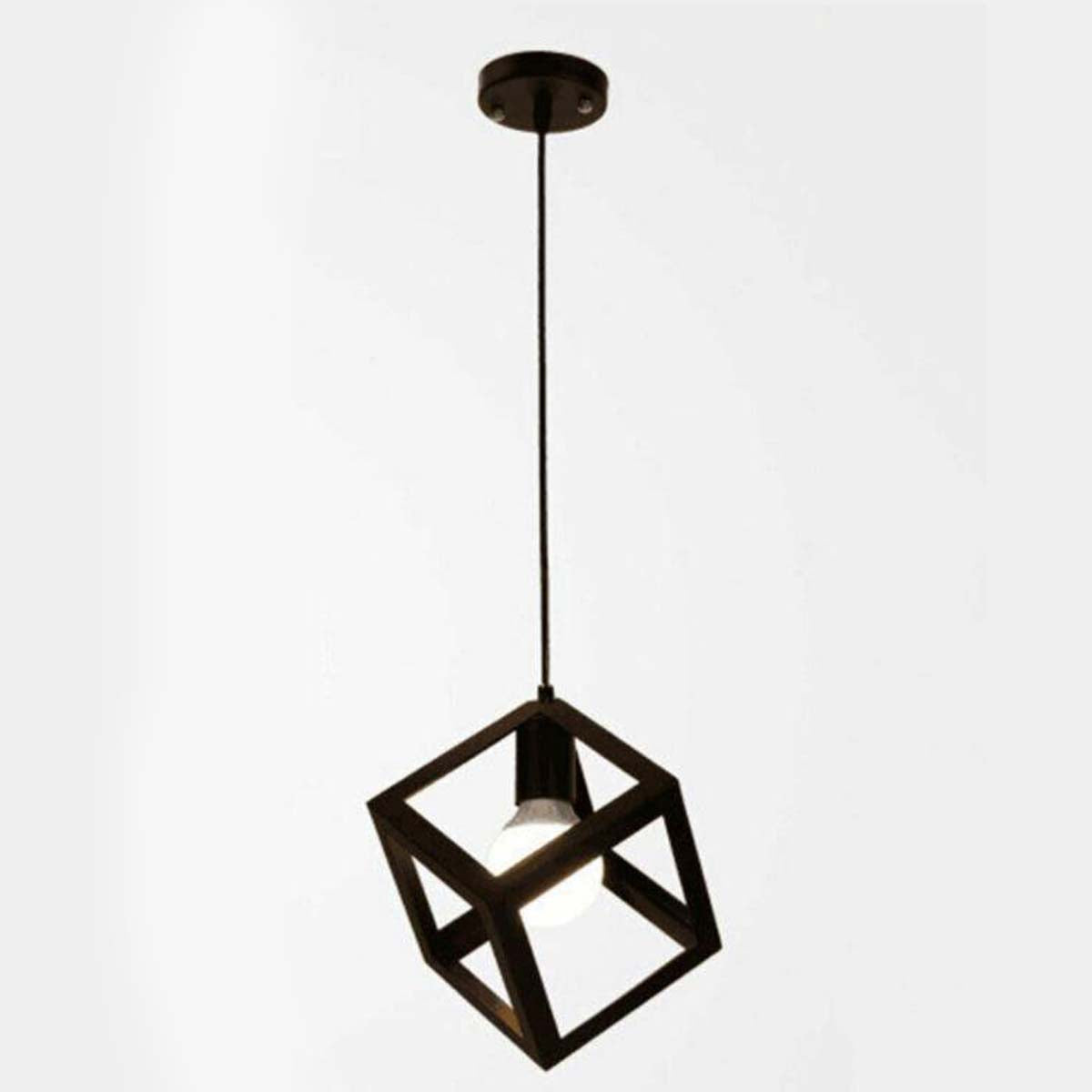 3 Cluster Pendant Light in Black Square Shape ~1256