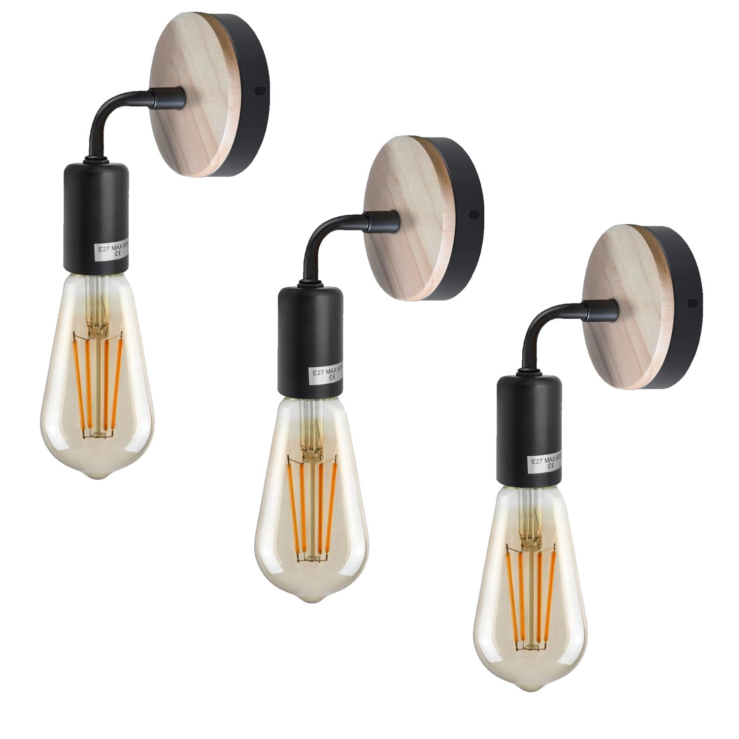 Wood Bedside Wall Lamp