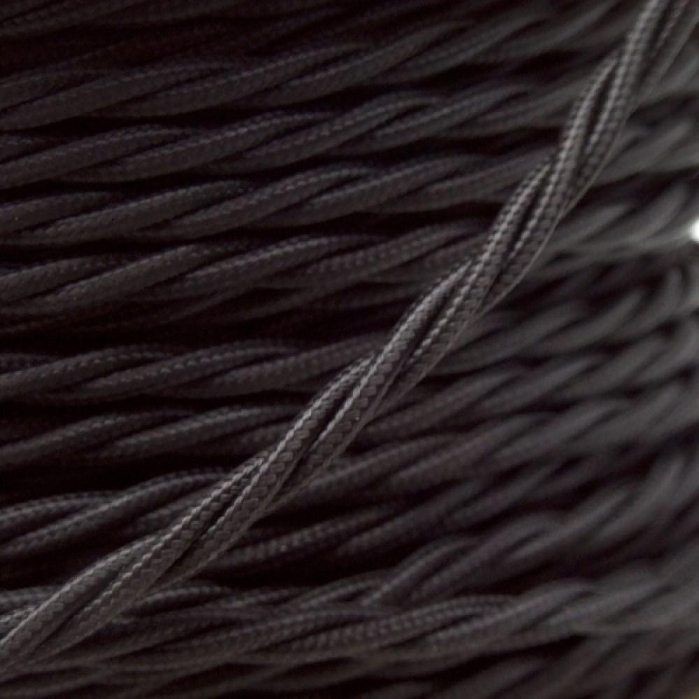1M/5M/10M Black 2 Core Twisted Electric Fabric Cable