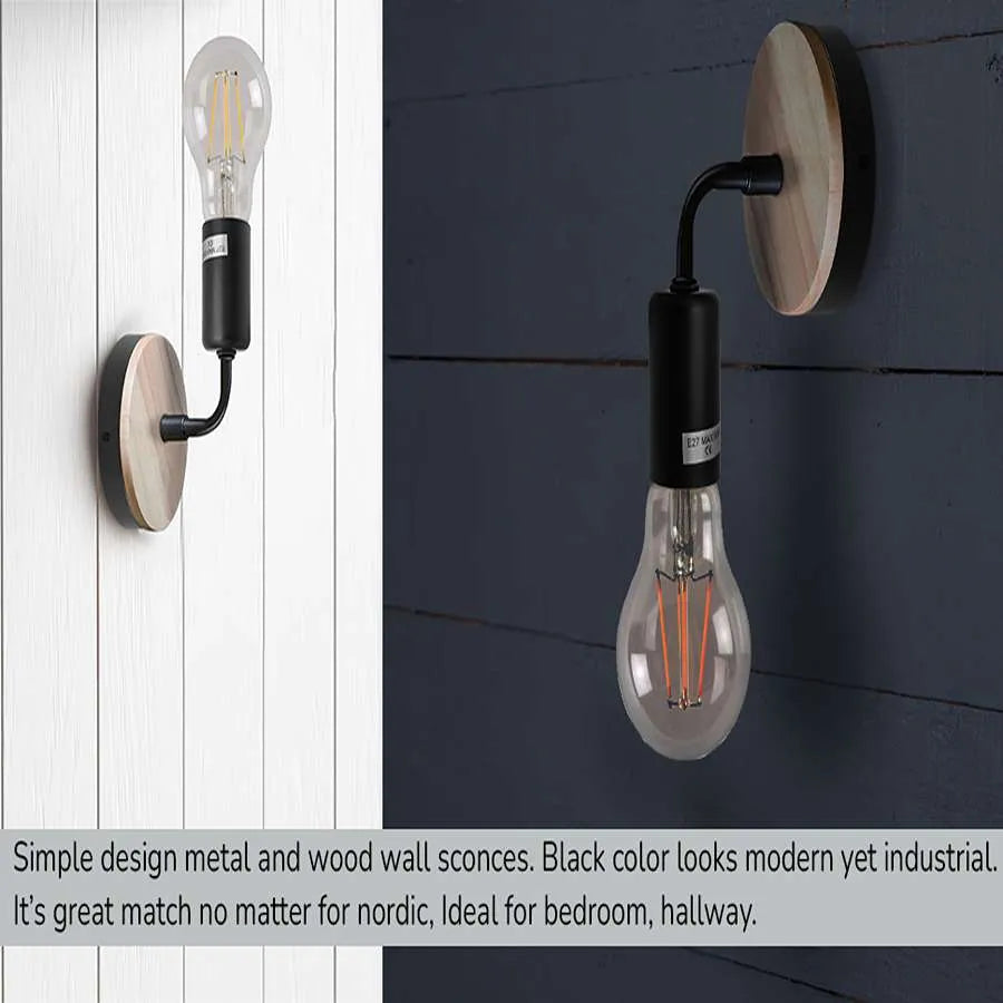 Wood Bedside Wall Lamp