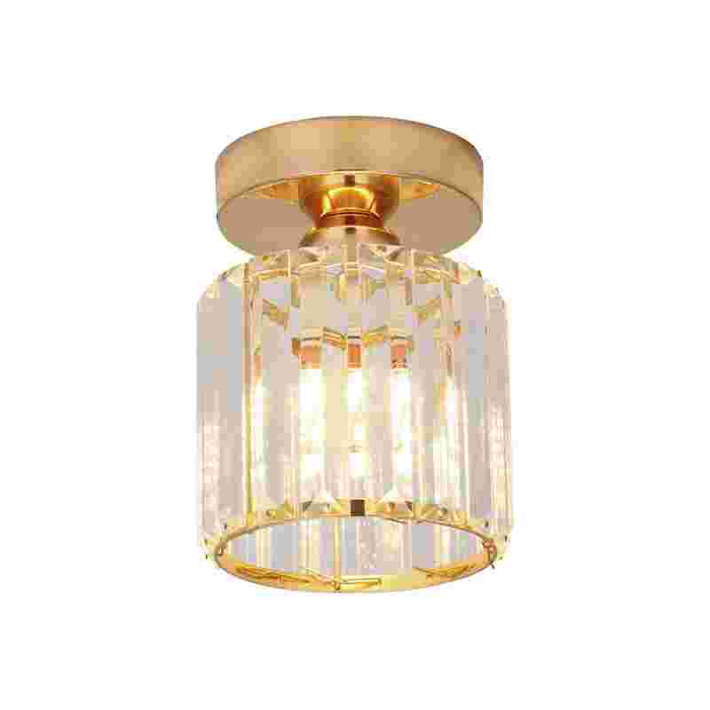 Crystal Semi Flush E27 Ceiling Light Fixture Round Fitting Chandelier Lamp