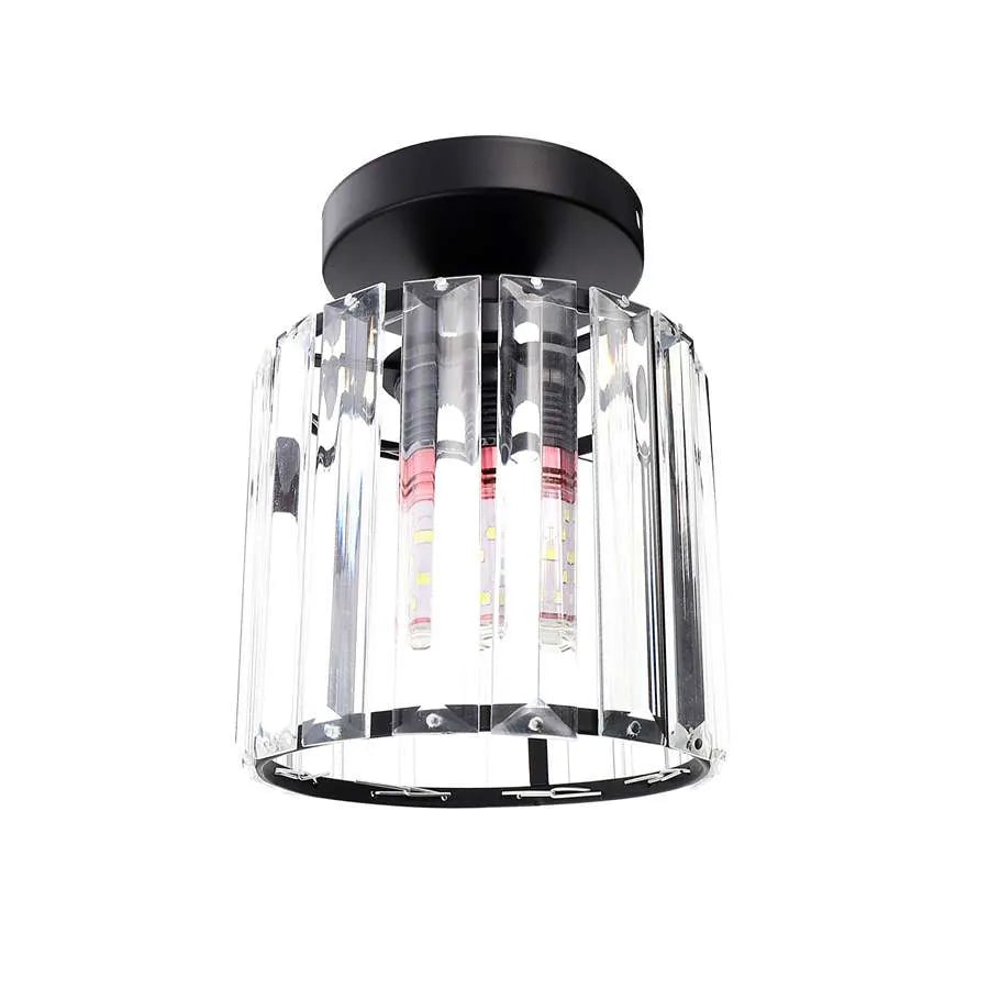 Crystal Semi Flush E27 Ceiling Light Fixture Round Fitting Chandelier Lamp