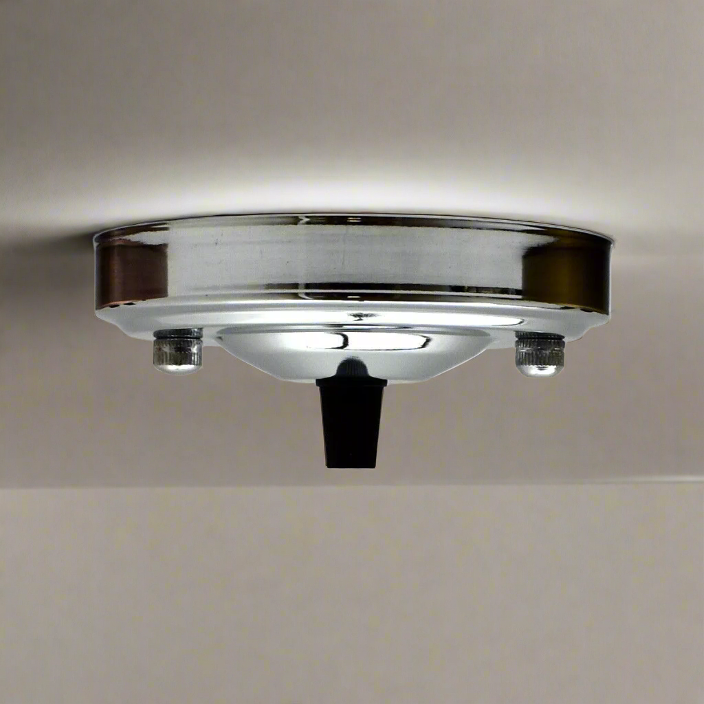 108mm Single Outlet Drop Metal Front Fitting Ceiling Rose