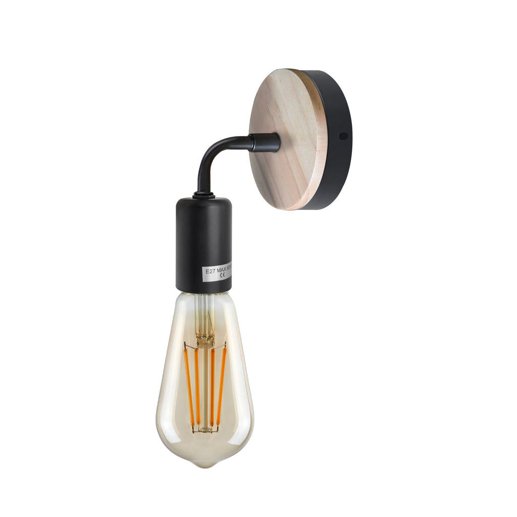 Wood Bedside Wall Lamp